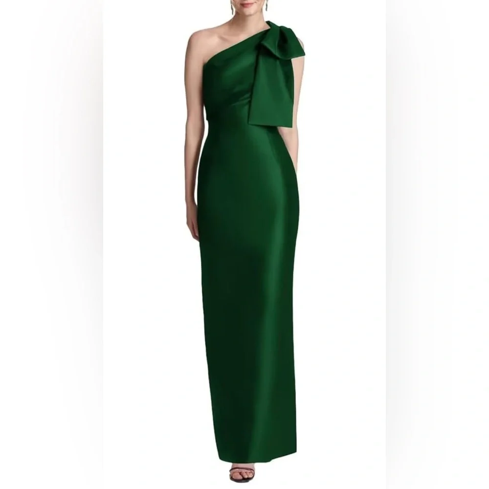 Amazon Women's One Shoulder Dress - Chic Dark Green - Picture 1 of 5